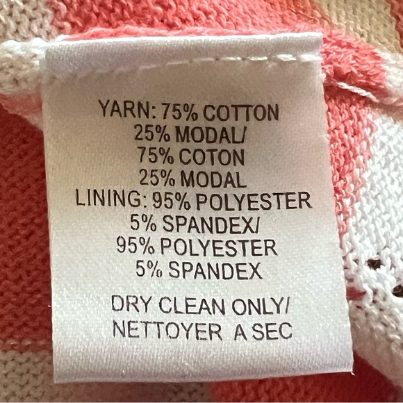 Trina Turk Dress Sweater Knit Chevron Pink Cream Fully Lined. - Picture 5 of 5